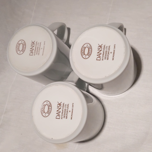 Dansk Bistro Christianshavn Blue Cups Mugs (3) Coffee Tea - Picture 4 of 6